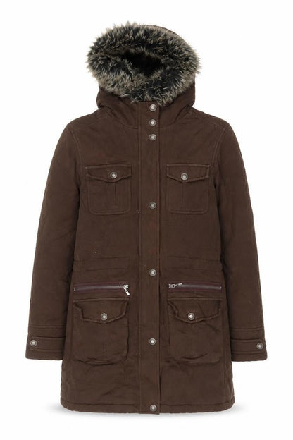 Womens UK Size 12 Maine Brown Parka Coat