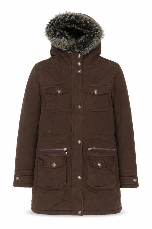 Womens UK Size 12 Maine Brown Parka Coat