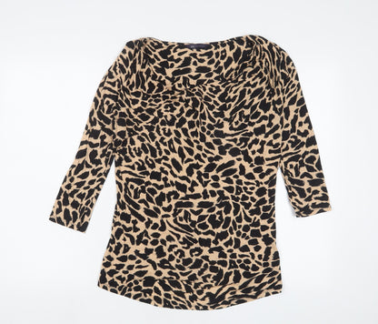 Womens UK Size 8 Marks and Spencer Brown Basic T-Shirt