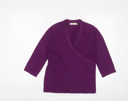 Womens UK Size L Zara Purple Basic T-Shirt