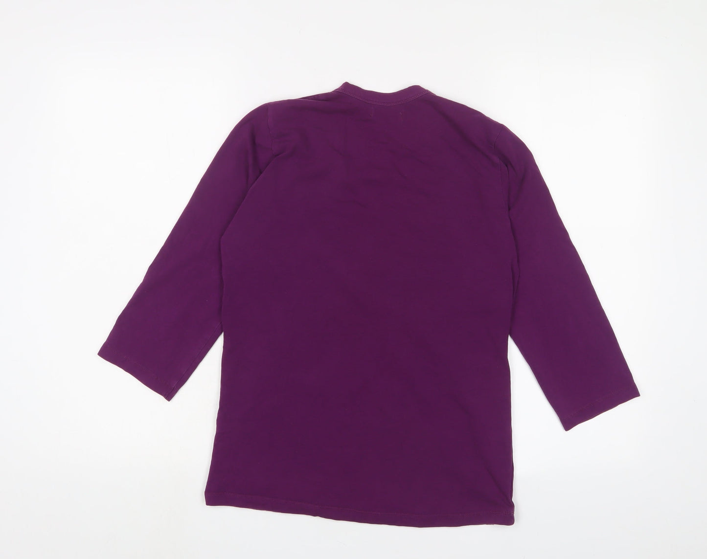 Womens UK Size L Zara Purple Basic T-Shirt