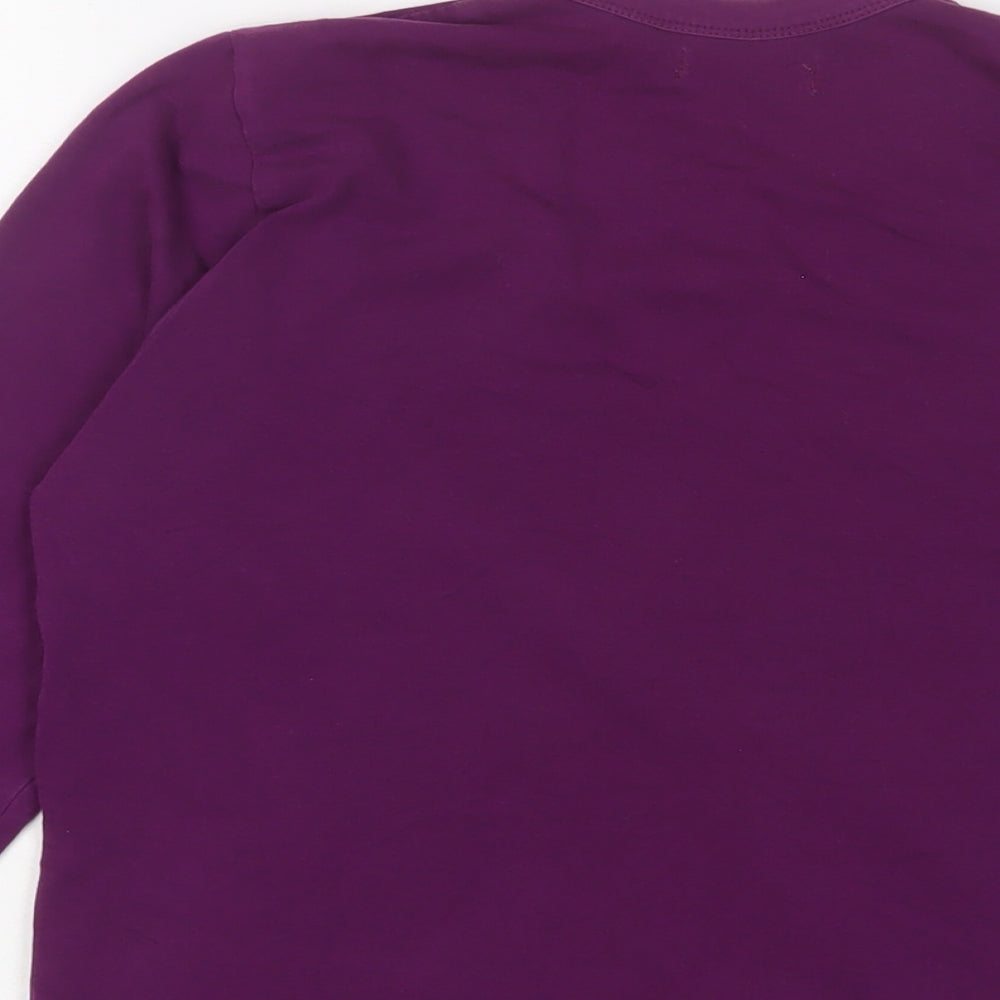 Womens UK Size L Zara Purple Basic T-Shirt