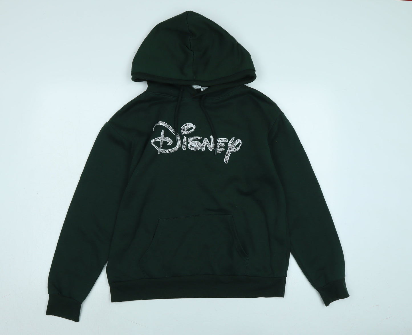 Womens UK Size S Disney Green Pullover Hoodie