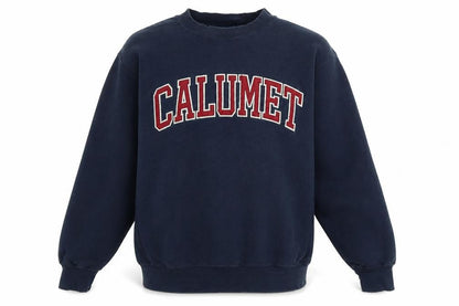 calumet Mens Blue Cotton Pullover Sweatshirt Size M - Logo- CALUMET