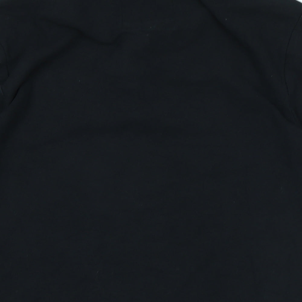 Charles Wilson Mens Black Cotton Polo Size M Collared Button