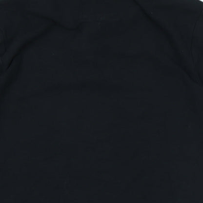 Charles Wilson Mens Black Cotton Polo Size M Collared Button