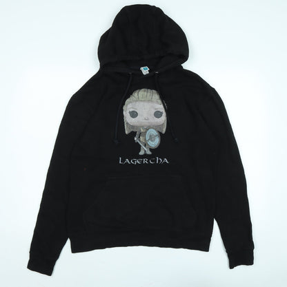 Vikings Womens Black Cotton Pullover Hoodie Size M - Logo - Lagertha