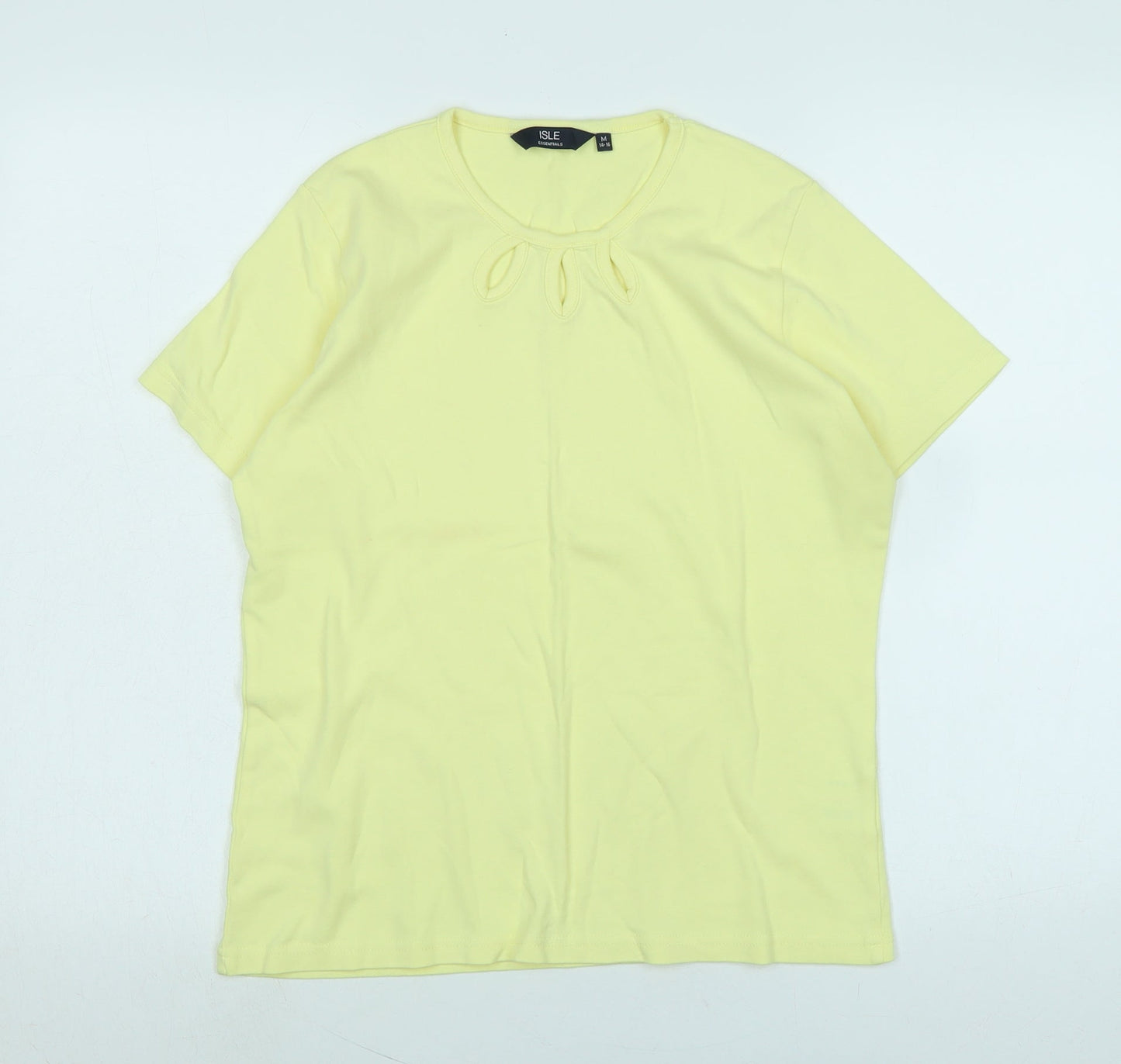 Womens UK Size M Isle Yellow Basic T-Shirt