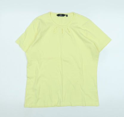 Womens UK Size M Isle Yellow Basic T-Shirt