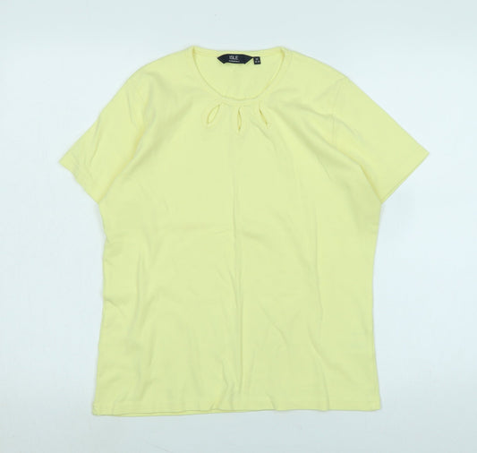 Womens UK Size M Isle Yellow Basic T-Shirt
