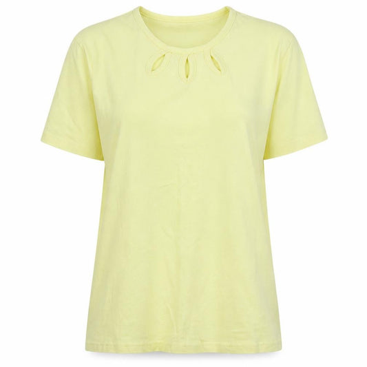 Womens UK Size M Isle Yellow Basic T-Shirt