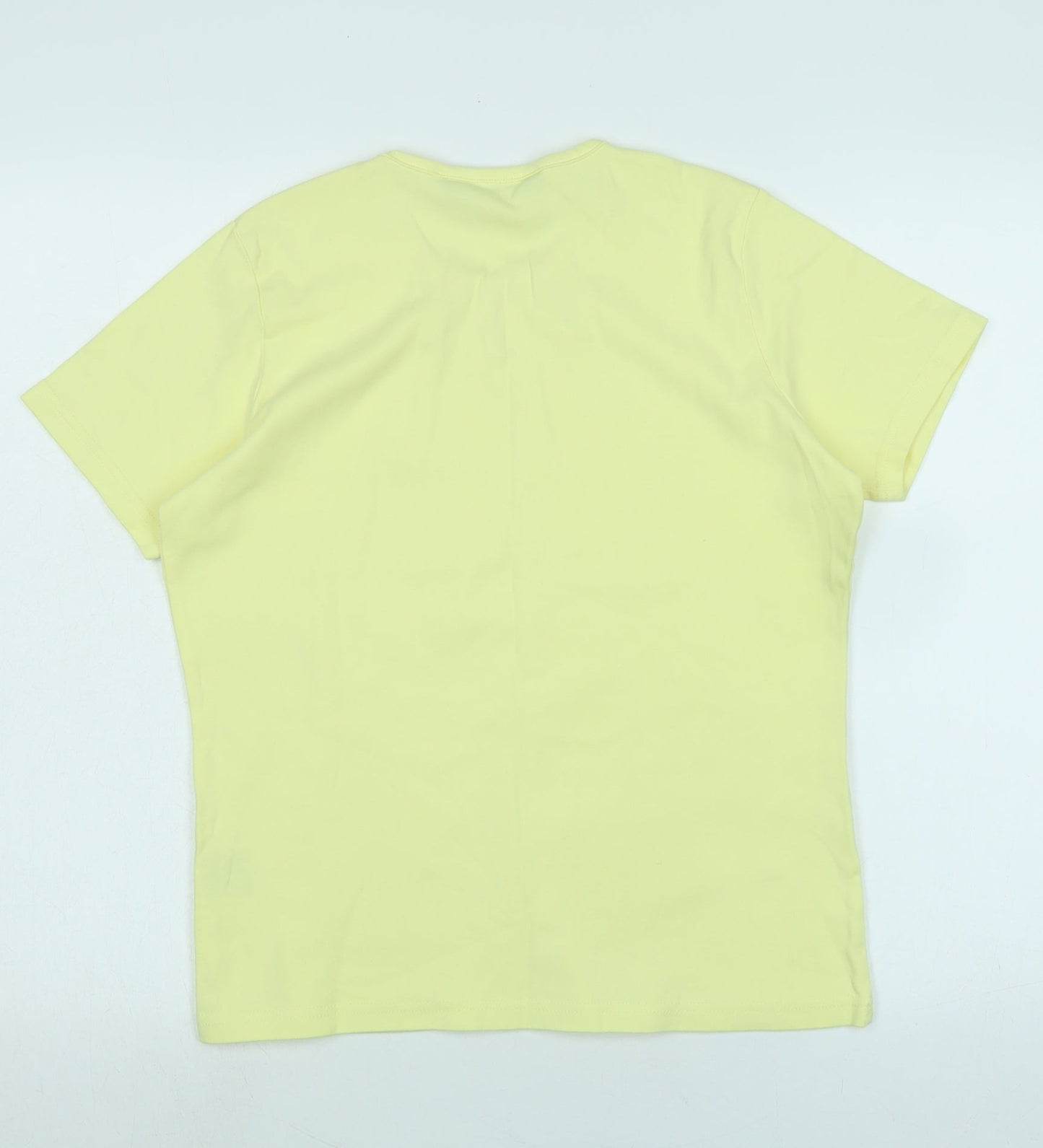 Womens UK Size M Isle Yellow Basic T-Shirt