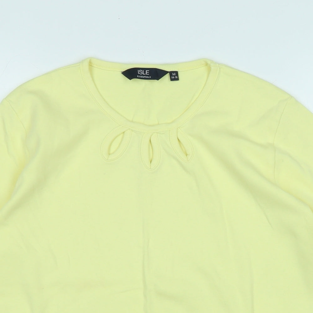 Womens UK Size M Isle Yellow Basic T-Shirt