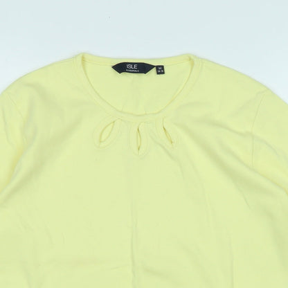 Womens UK Size M Isle Yellow Basic T-Shirt