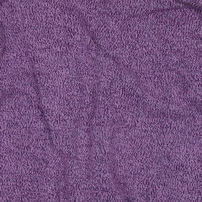 EWM Womens Purple Mock Neck Cotton Cardigan Jumper Size L - Logo