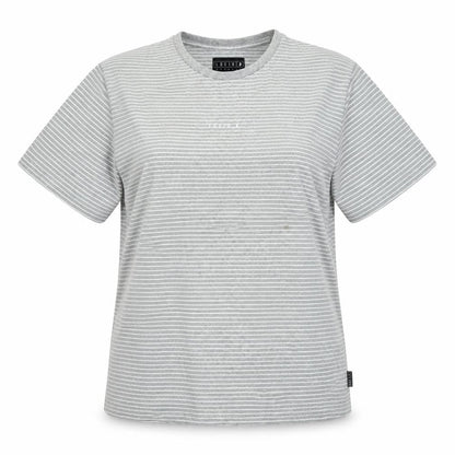 Lucid Womens Grey Cotton Basic T-Shirt Size 12 Crew Neck - Logo