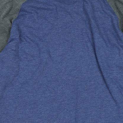 Pineapple Womens Blue Cotton Jersey T-Shirt Size 14 Boat Neck - Logo