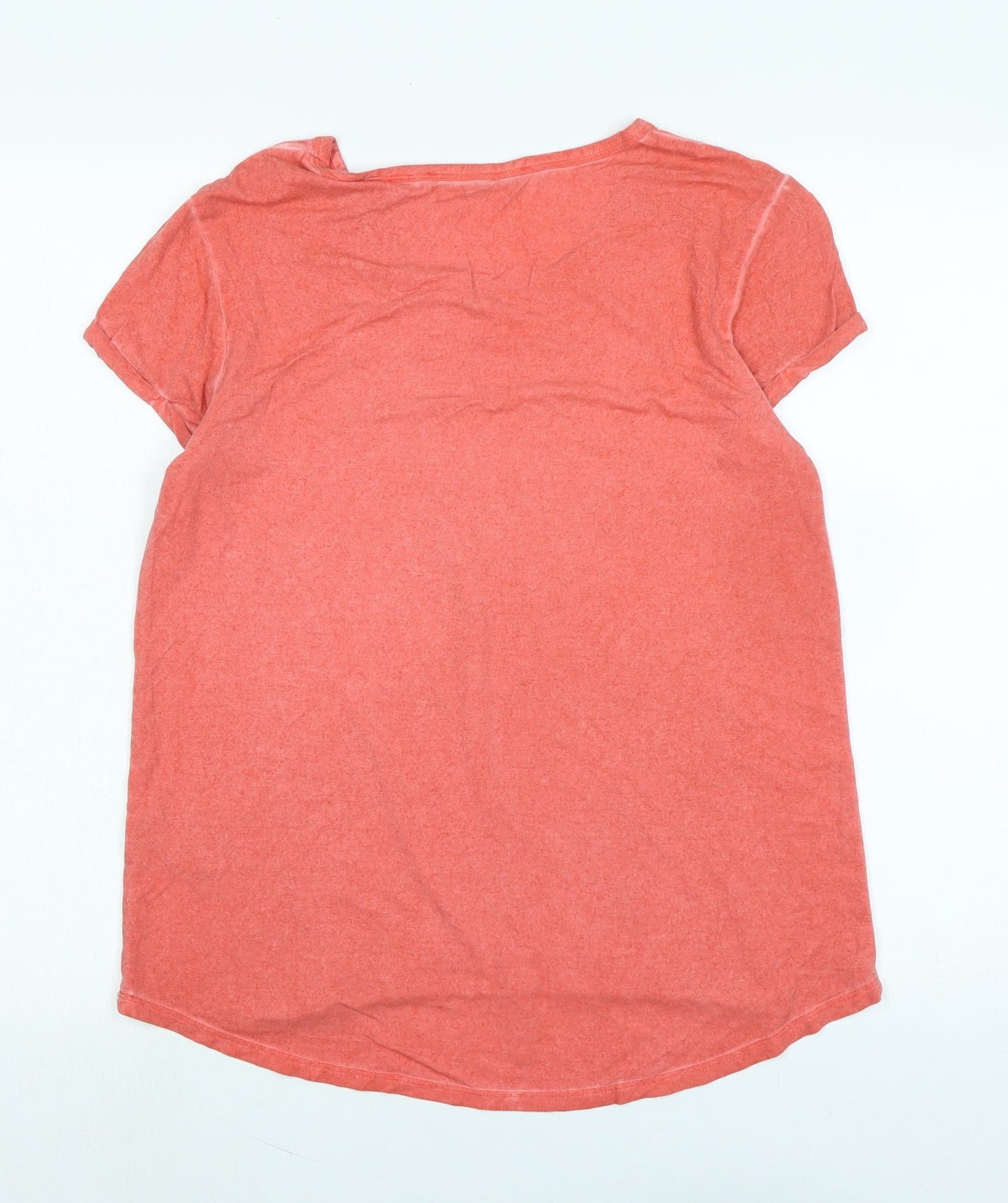 Mason Scotch Womens Pink Cotton Basic T-Shirt Size L Scoop Neck - Logo - woke up in paradise