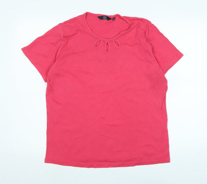 Womens UK Size L Isle Pink Basic T-Shirt