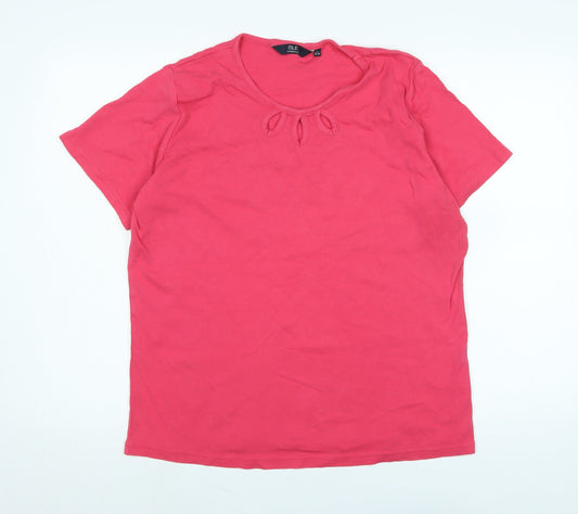 Womens UK Size L Isle Pink Basic T-Shirt