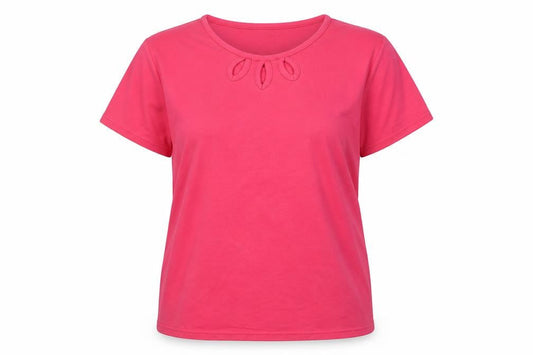 Womens UK Size L Isle Pink Basic T-Shirt
