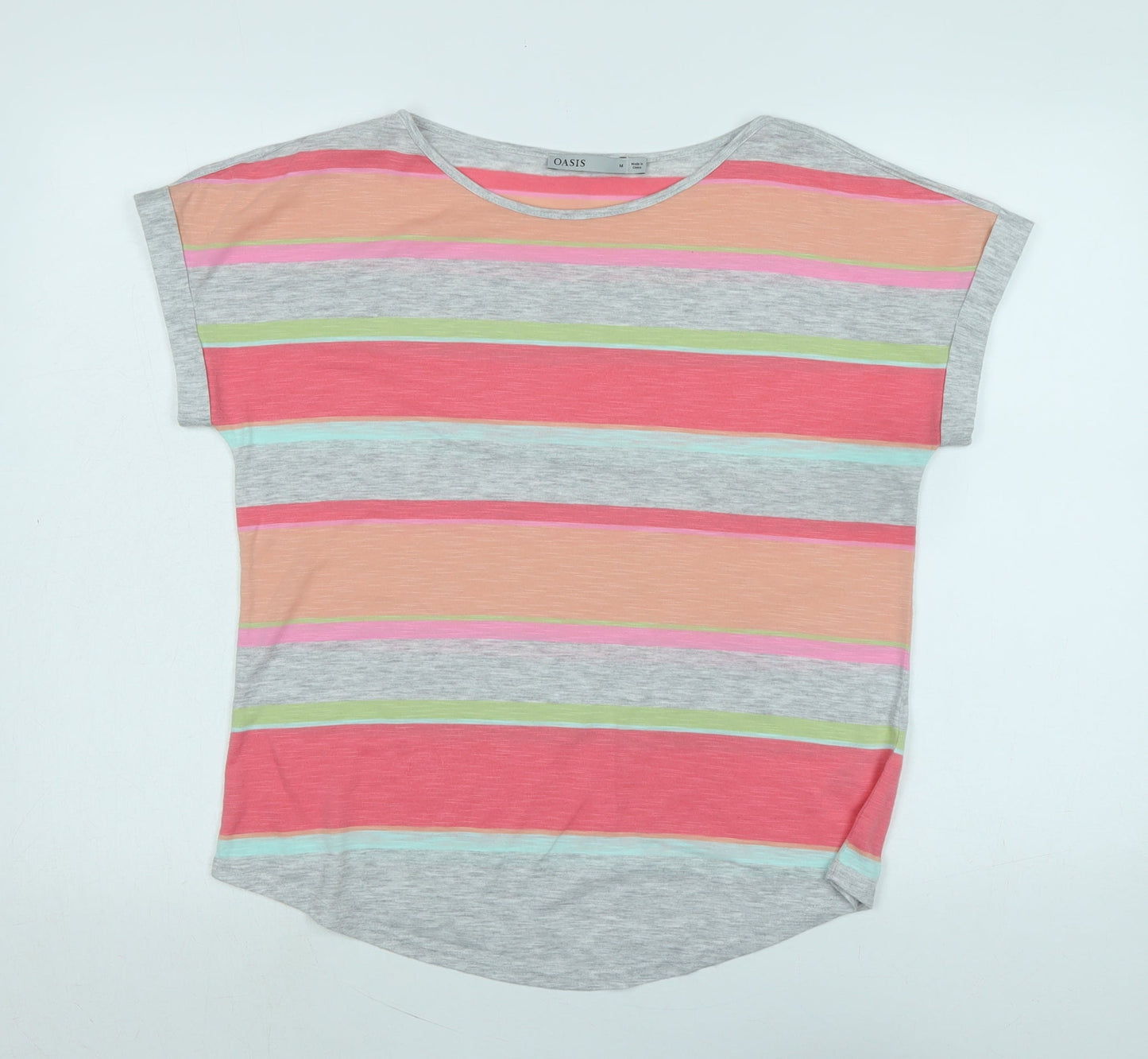 Womens UK Size M Oasis Multicoloured Basic T-Shirt