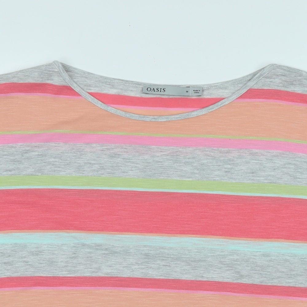 Womens UK Size M Oasis Multicoloured Basic T-Shirt
