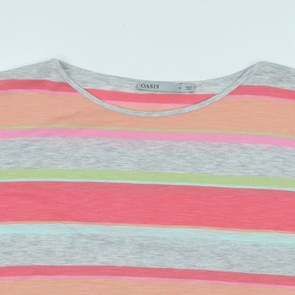 Womens UK Size M Oasis Multicoloured Basic T-Shirt