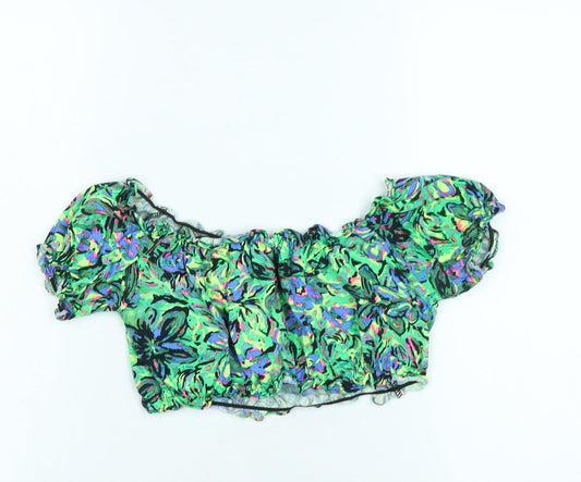 Womens UK Size S Motel Multicoloured Cropped T-Shirt