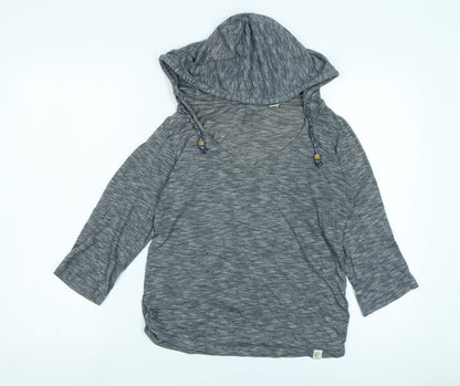 o'nie Womens Blue Cotton Pullover Hoodie Size S - Logo