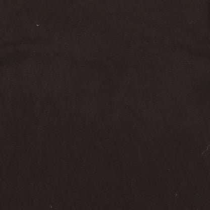 EWM Womens Brown Cotton Basic T-Shirt Size L Crew Neck - Logo