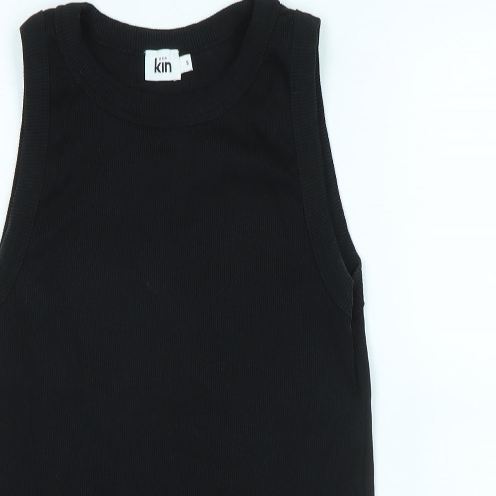 Womens UK Size S Kin Black Basic Tank