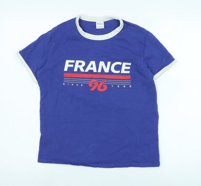Womens UK Size M Berksha Blue Basic T-Shirt