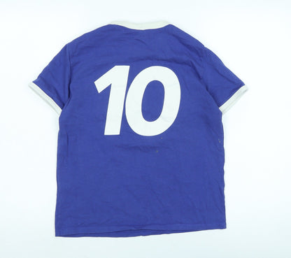 Womens UK Size M Berksha Blue Basic T-Shirt