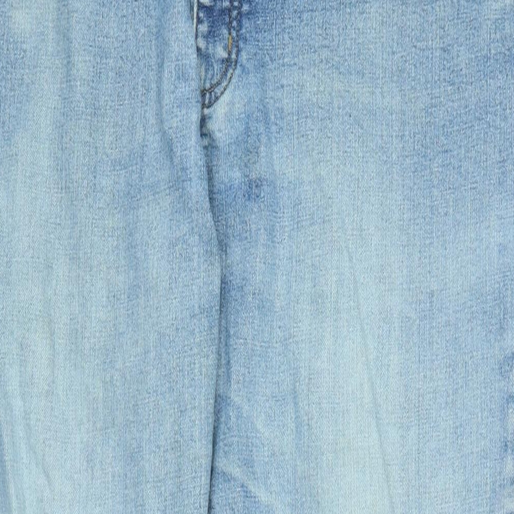 John Lewis Mens Blue Cotton Straight Jeans Size 34 in L30 in Regular Zip