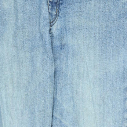 John Lewis Mens Blue Cotton Straight Jeans Size 34 in L30 in Regular Zip