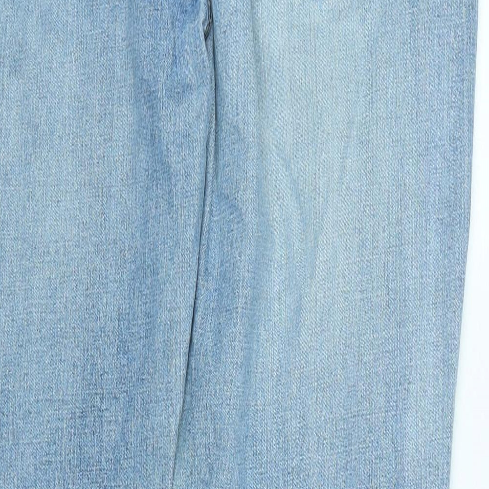John Lewis Mens Blue Cotton Straight Jeans Size 34 in L30 in Regular Zip