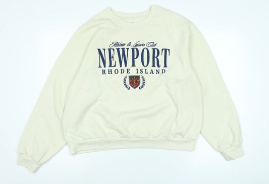 Mens UK Size M Hollister Ivory Pullover Sweatshirt