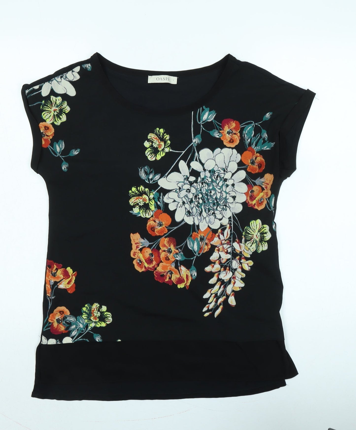 Womens UK Size S Oasis Black Basic Blouse