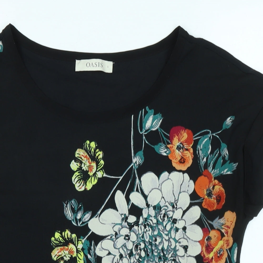 Womens UK Size S Oasis Black Basic Blouse