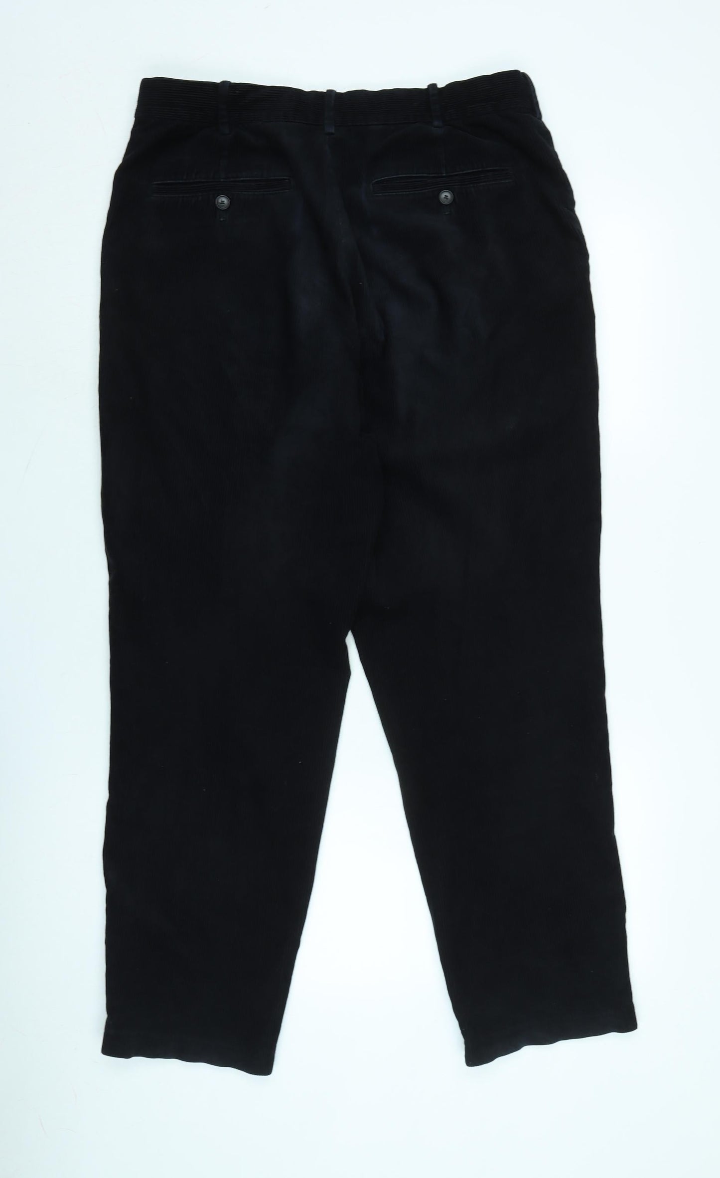 Mens UK Size 32 in Uniqlo Regular Fit  Black Trousers