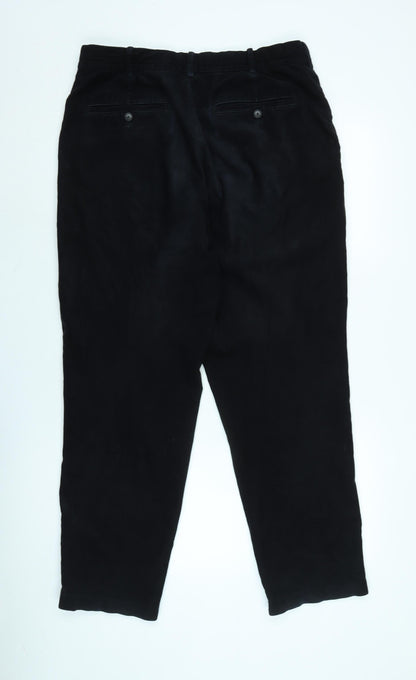Mens UK Size 32 in Uniqlo Regular Fit  Black Trousers