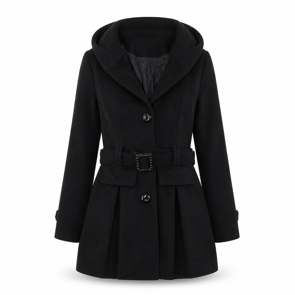 Womens UK Size S Made in Italy Black Overcoat