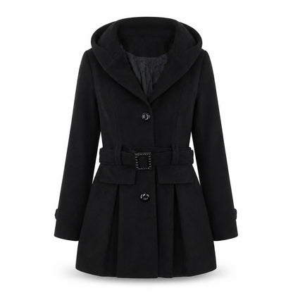Womens UK Size S Made in Italy Black Overcoat