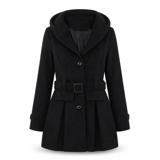 Womens UK Size S Made in Italy Black Overcoat
