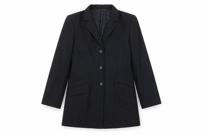 Marks & Spencer Womens Black Striped Jacket Blazer Size 16 Button