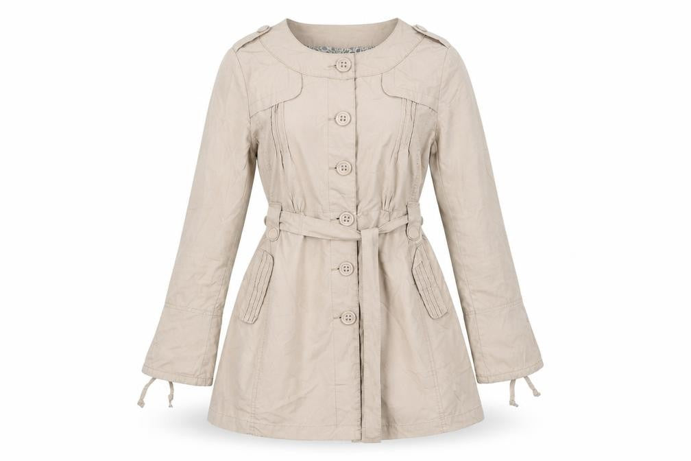 Womens UK Size 14 Moto Beige Rain Coat