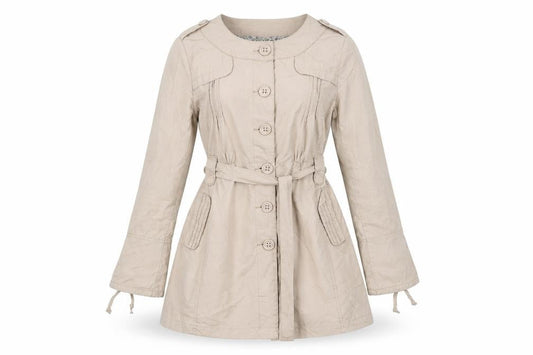 Womens UK Size 14 Moto Beige Rain Coat