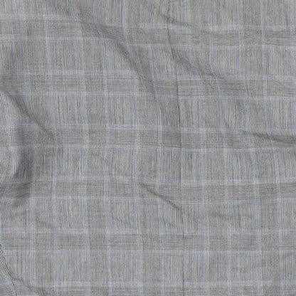 Brand and care label for Van Gills men’s grey check wool jacket blazer, size 42, regular