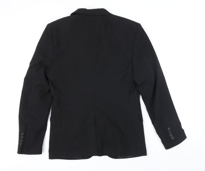 Boohoo Man Mens Black Polyester Jacket Blazer Size 40 Regular